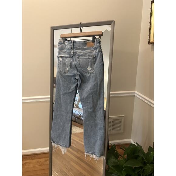 BKE Payton Straight Jeans Womens 27x27 Blue Universal Fit High Rise Distressed - Picture 5 of 7